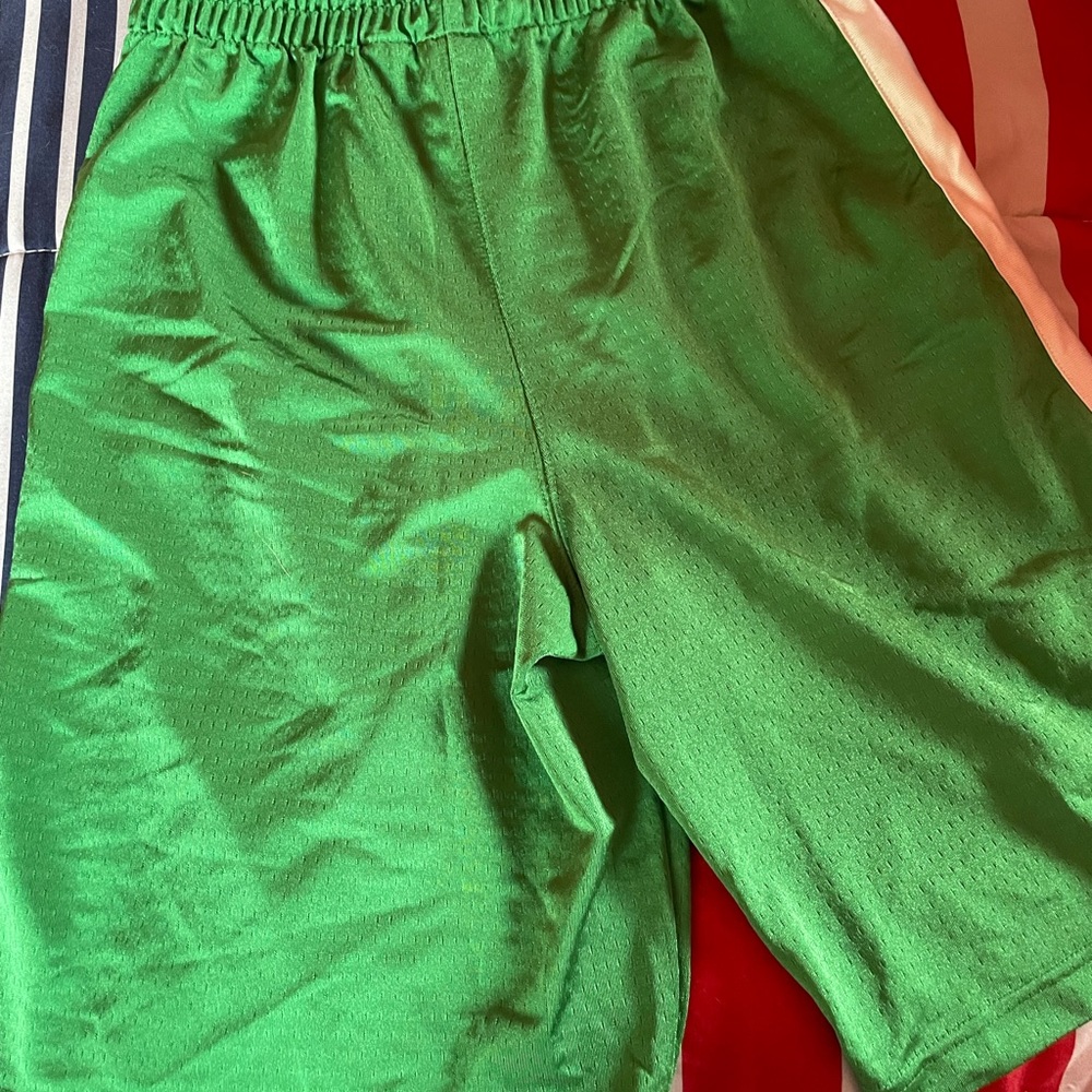 Green athletic shorts